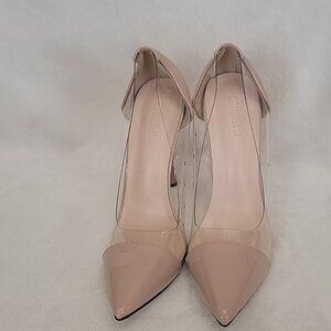 She & In Nude Blush And Clear Heels Size 38